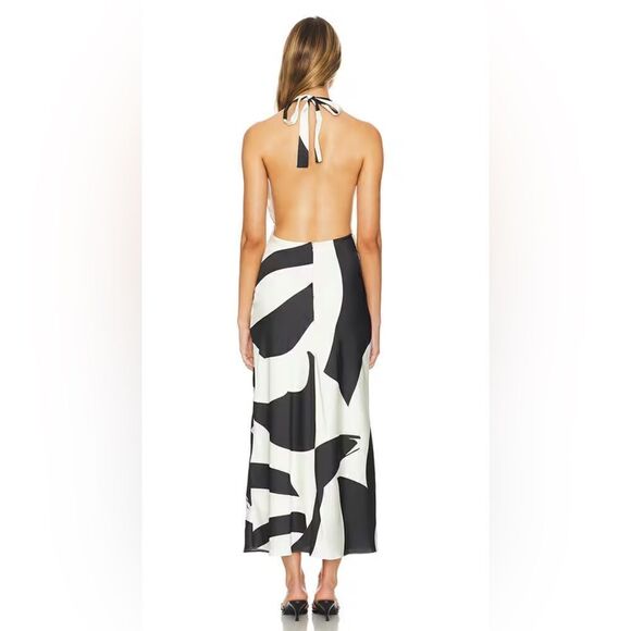 Anthropologie Bardot  Citron Midi Dress in Black & Ivory - Picture 3 of 3